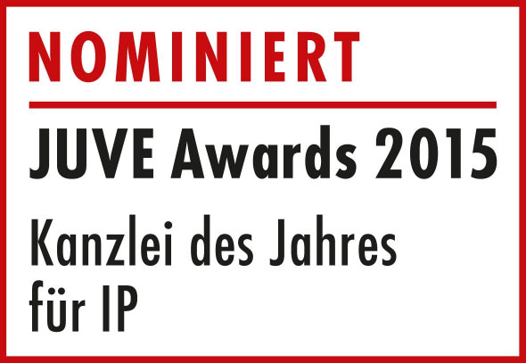 Nominierung für den JUVE Award „Kanzlei des Jahres für IP“