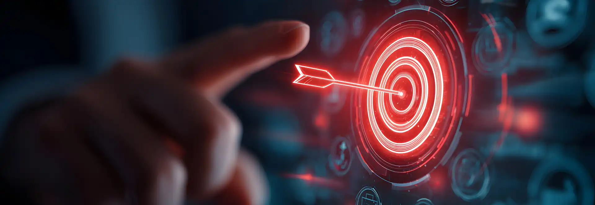 Eine digitale Zielscheibe mit einem Pfeil in der Mitte