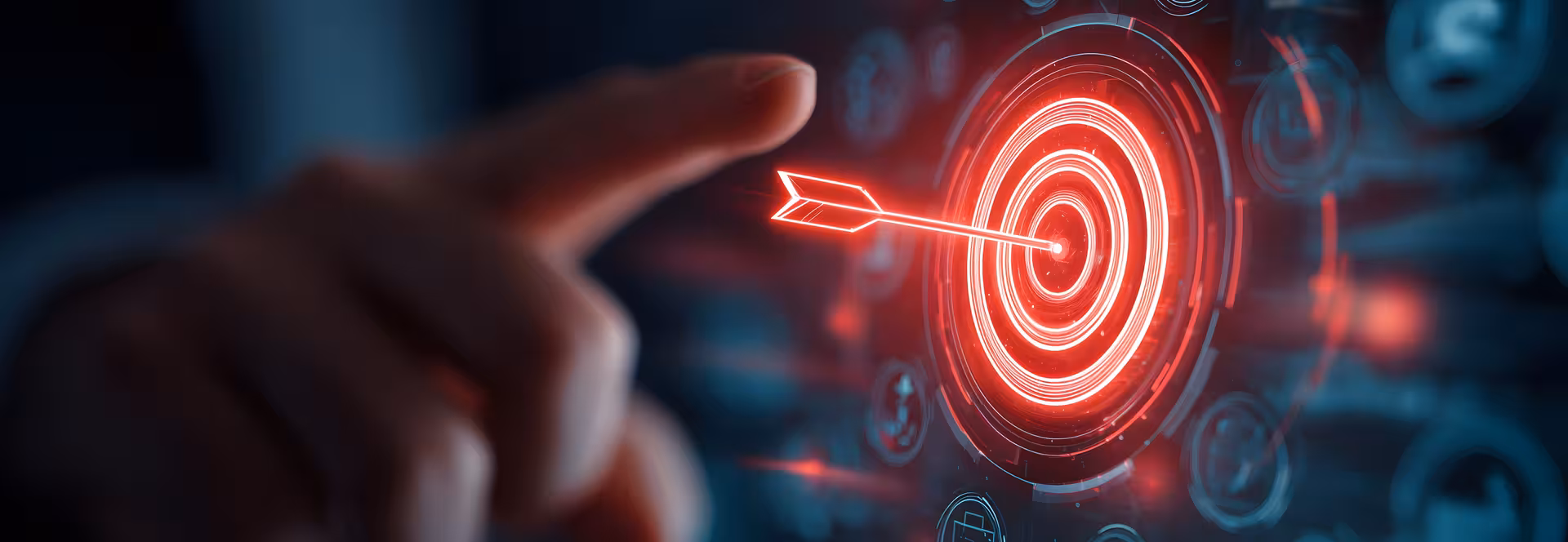 Eine digitale Zielscheibe mit einem Pfeil in der Mitte