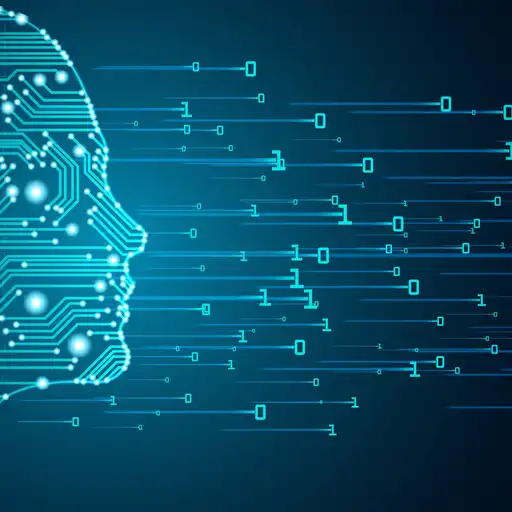 Eine grafische Darstellung von Künstlicher Intelligenz mit Umrissen eines Gesichts