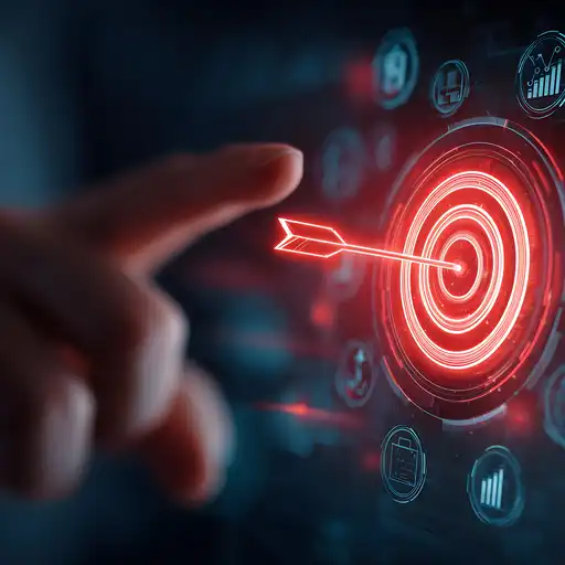 Eine digitale Zielscheibe mit einem Pfeil in der Mitte