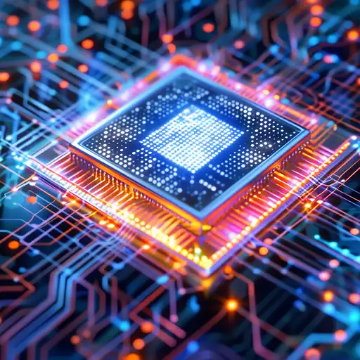 Eine grafische Darstellung eines Chips mit Linien und Verbindungen